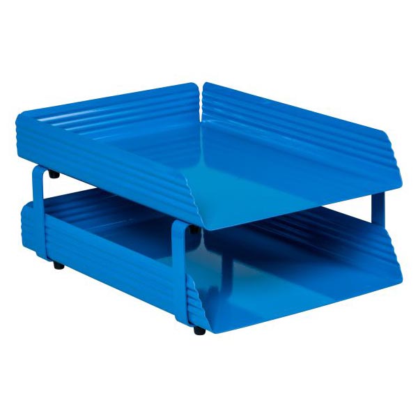 Fluted Steel Letter Tray 2 Tier - Image 3