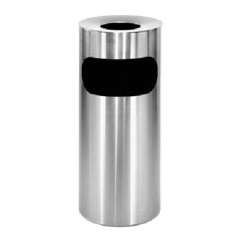 Stainless Steel Standing Ashtray Litter Bin Solid