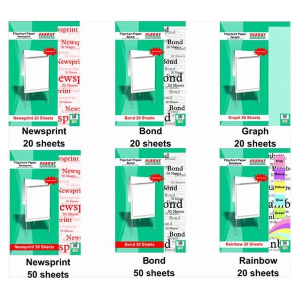 Flipchart Rainbow Paper (20 Sheets, 860x610mm)