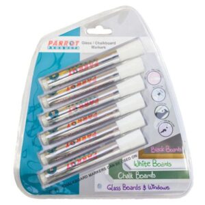 Parrot Glass & Chalk Board Markers White