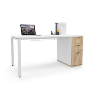 Slim-Line Single Desk with Own Pedestal