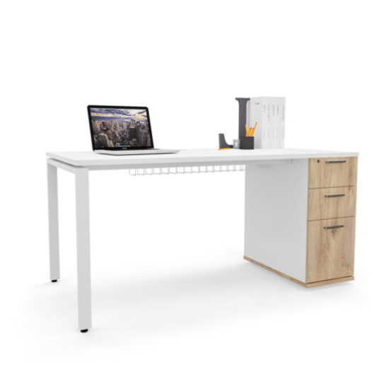 Slim-Line Single Desk with Own Pedestal